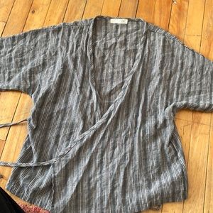 Loose Woven Wrap Top